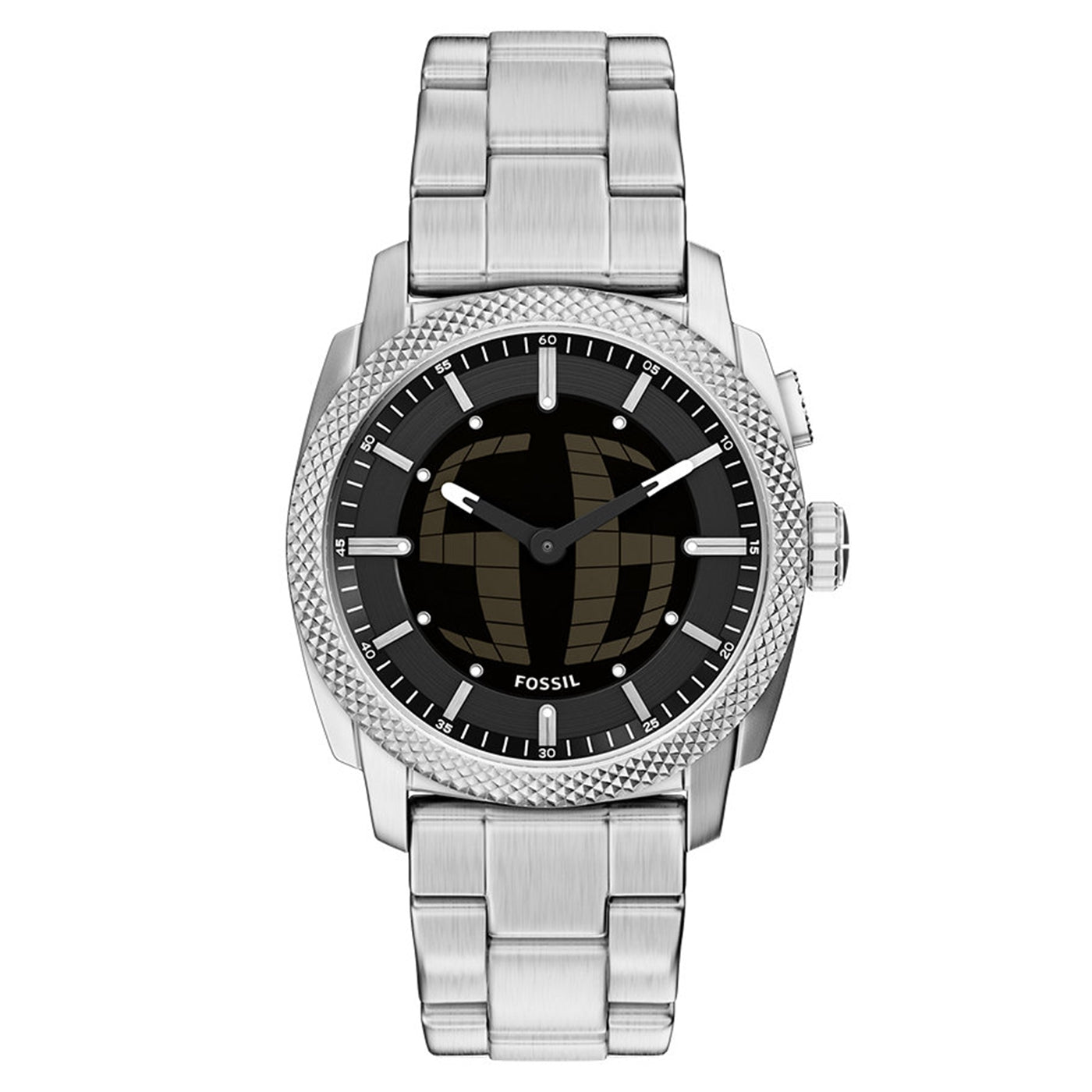 Fossil Machine Round Black Dial Stainless steel Watch FS6155