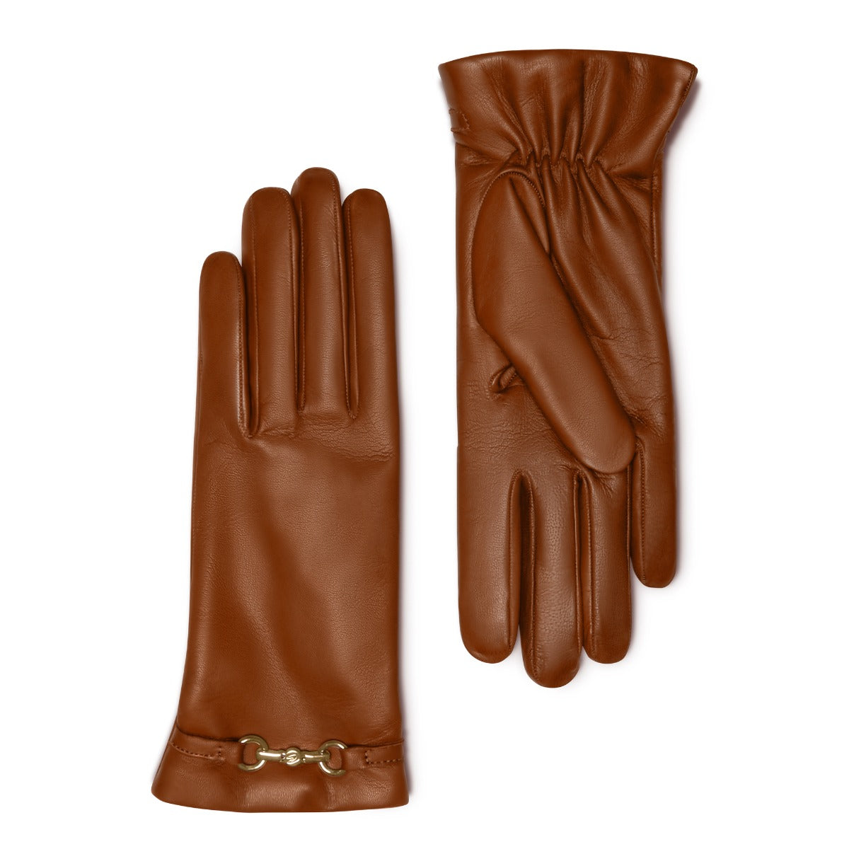 Honoré Marcelia cognac goatskin leather gloves IB67001-336-7