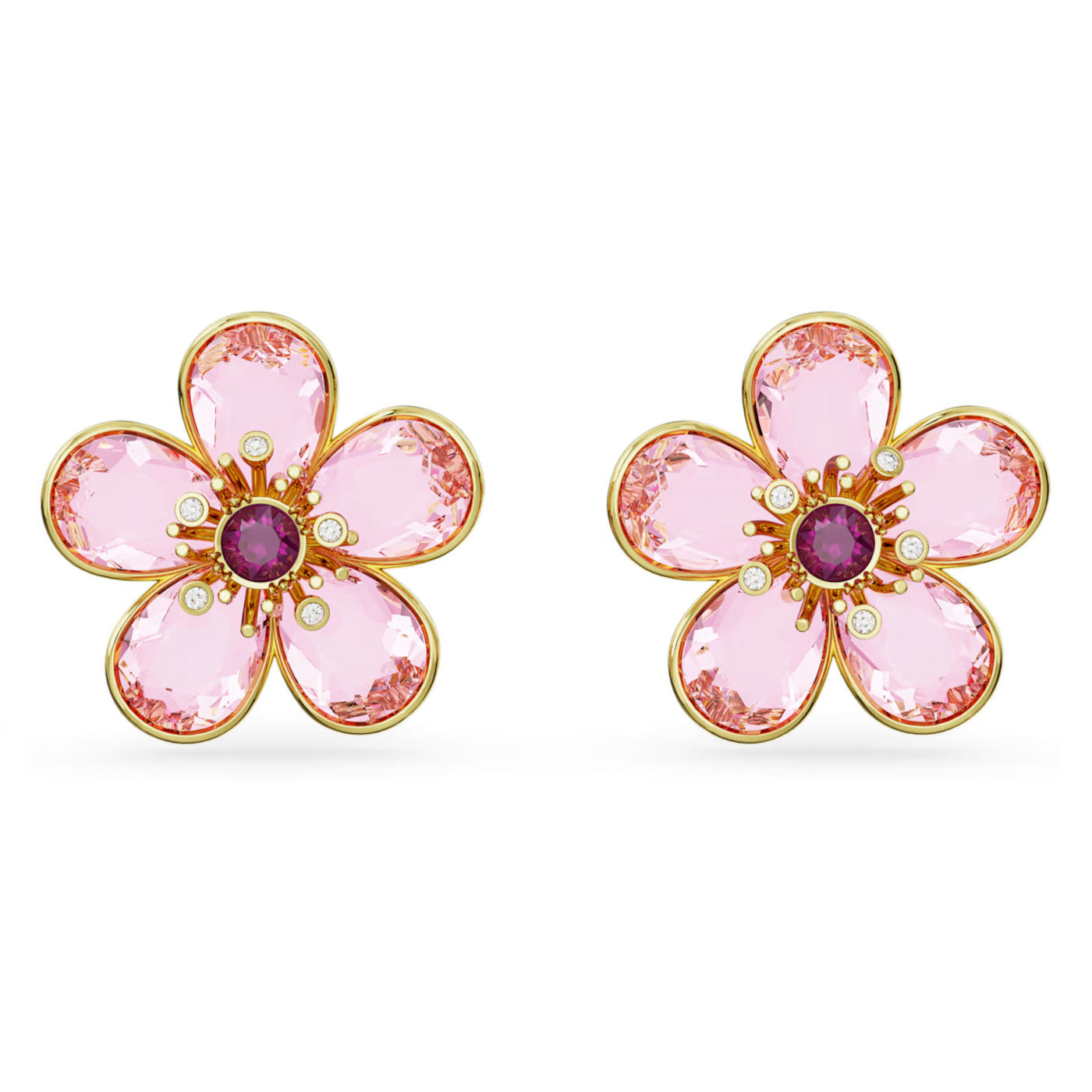 エンザイム フローラ Swarovski Florere Gold Metal Earrings 5656635