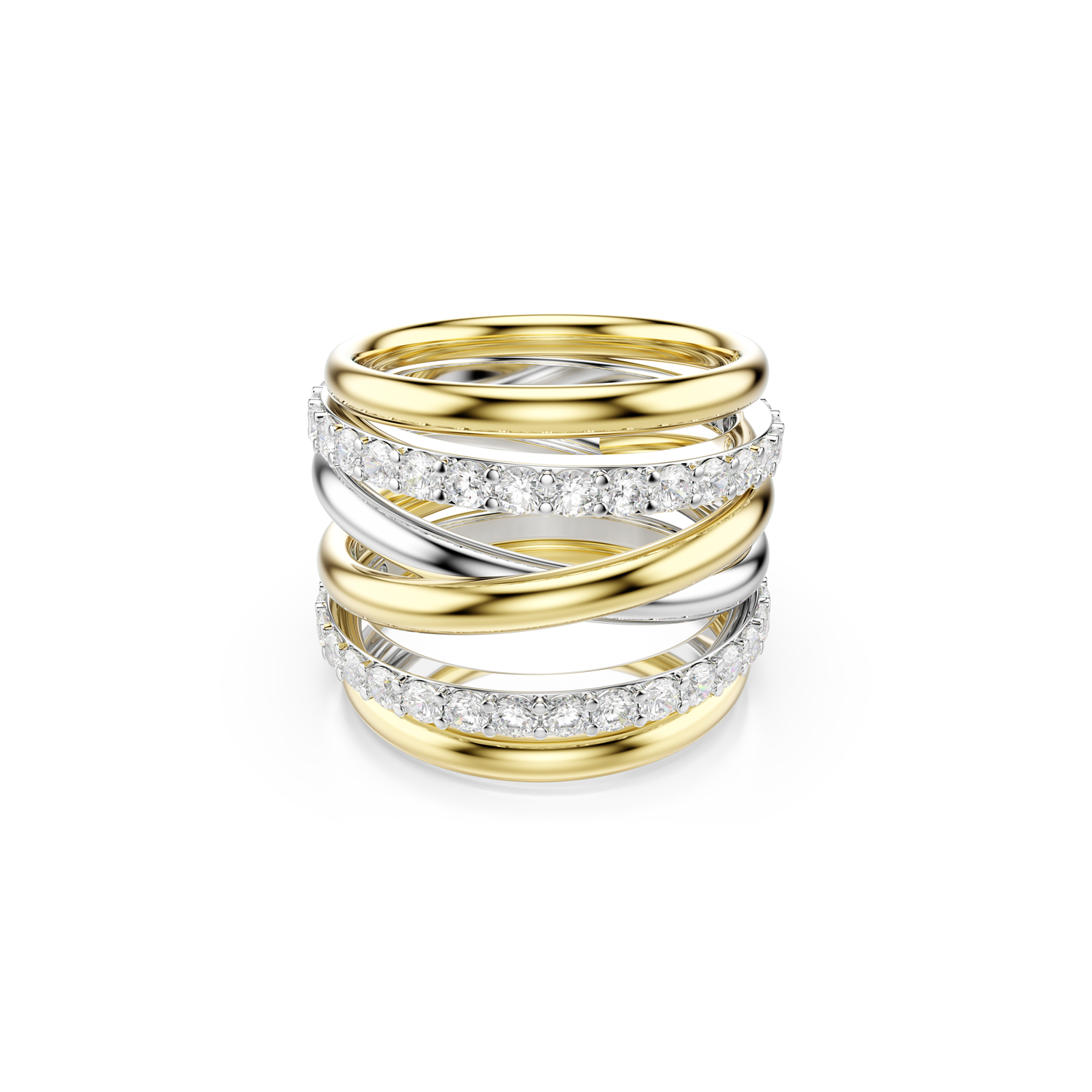 Swarovski Hyperbola Gold Plated 5740413 Metal Ring 5740414