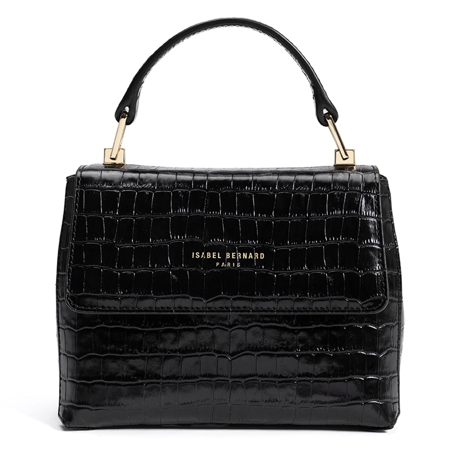 美品MC L – It Shall Be Femme Forte Heline croco Black Handbag made of Calfskin Bag IB21037