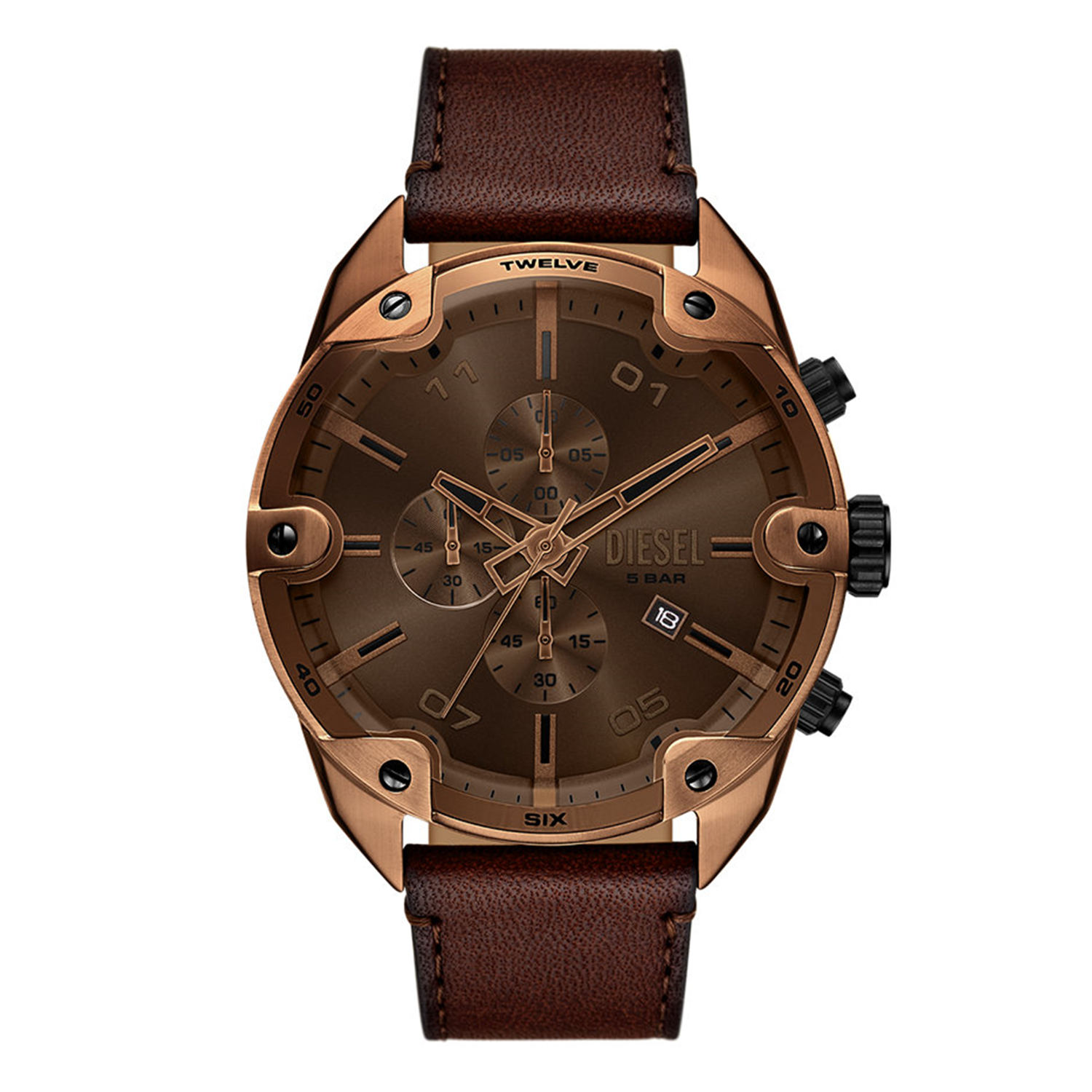 腕時計DIESEL Diesel Spiked Men's Stainless steel Leather Watch DZ4698