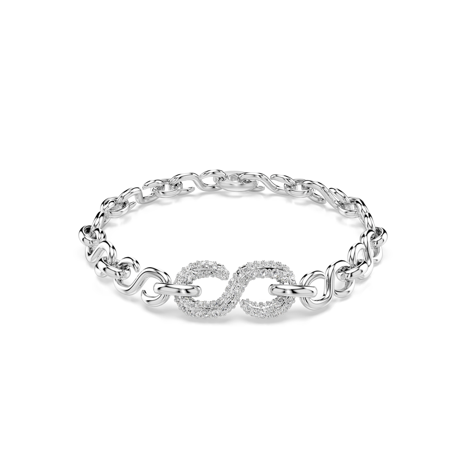 【未使用/タグ付き】GIARITÉ BRILLY - SILVER Swarovski Dextera Silver Metal Bracelet 5747642
