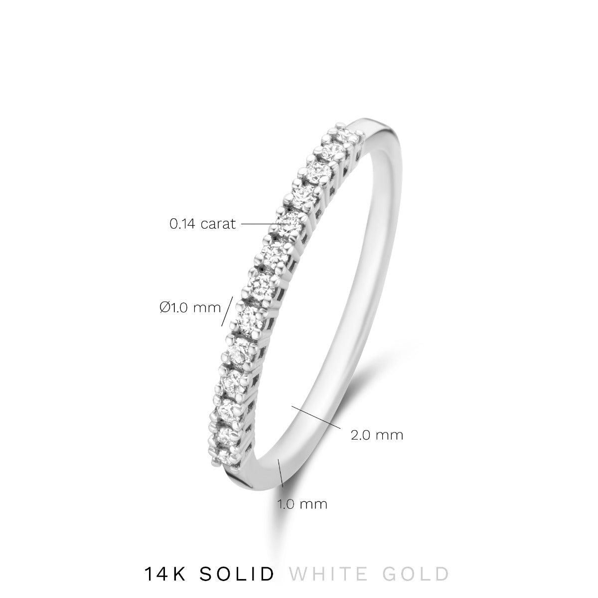 Isabel Bernard De la Paix Madeline 14 Carat Whitegold Ring | diamond 0.14 ct | IBD330021-50