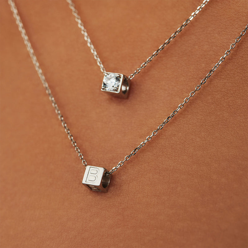 Isabel Bernard Saint Germain Felie 14 Carat Whitegold cube Charm IB350048-zoom-