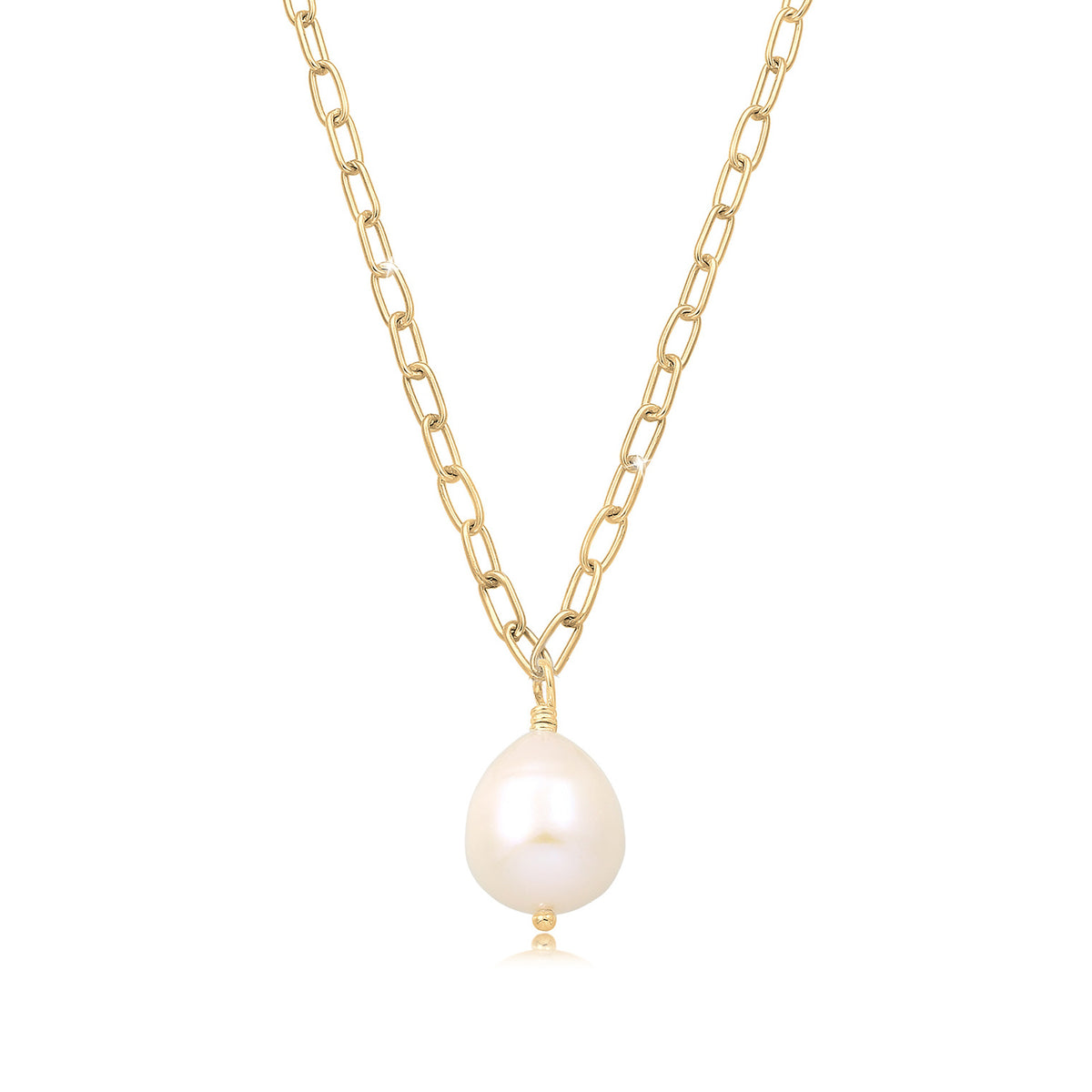 Elli 925 Sterling Silver Pearl Necklace with Pearl 2004-BF-0007727-001