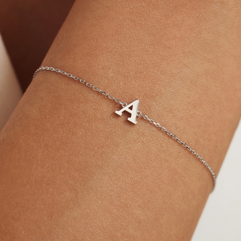 Isabel Bernard Saint Germain Rachel 14 Carat Whitegold Initial Bracelet IB320041-Z-zoom-