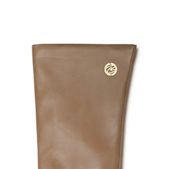 Isabel Bernard Honoré Eleanor taupe goatskin leather gloves IB67000-378-6.5