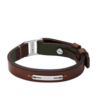 Fossil Machine Leather Men's Bracelet JF04963040