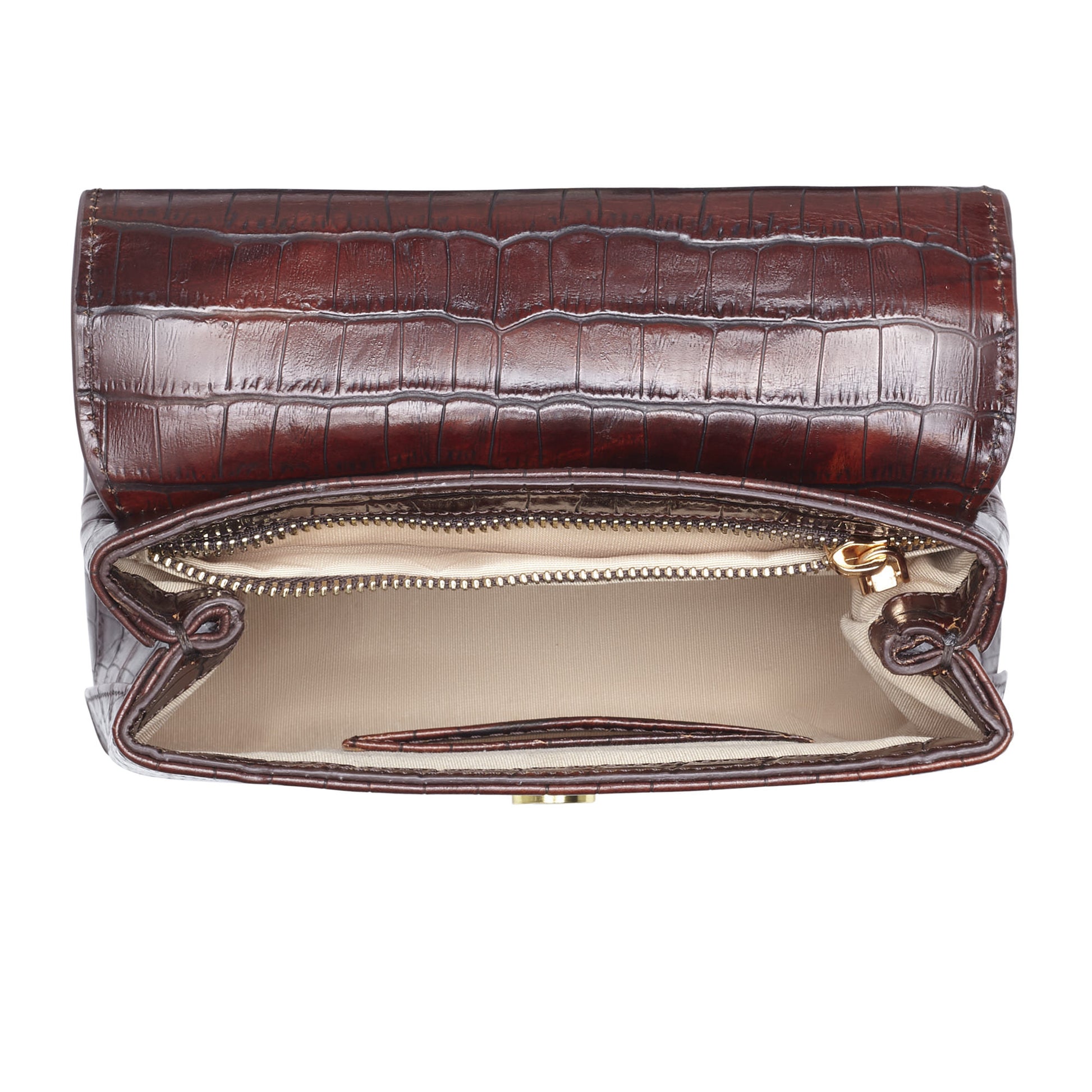 Isabel Bernard Femme Forte Heline Croco Brown Handbag IB21013