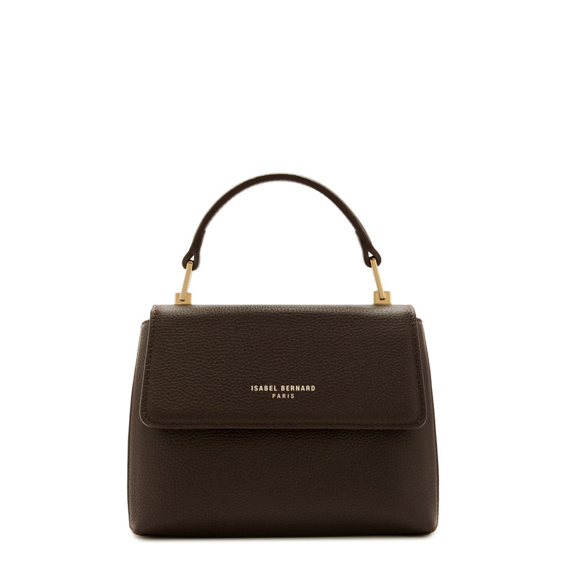 Isabel Bernard Femme Forte Heline Brown Calfskin Leather Handbag IB21130-zoom-