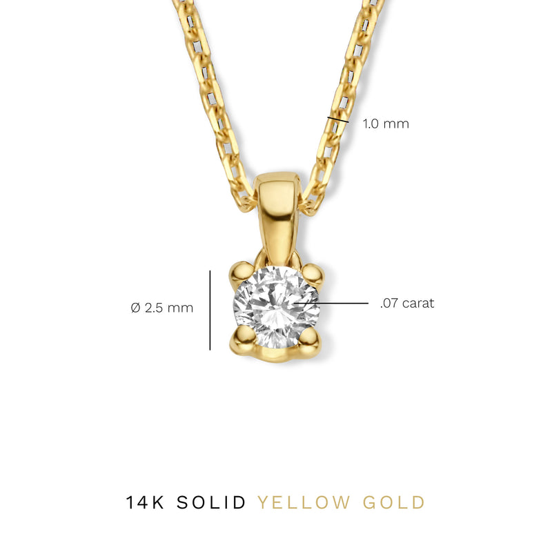 Isabel Bernard De la Paix Celesse 14 Carat Golden Necklace | diamond 0.07 ct | IBD350002-zoom-