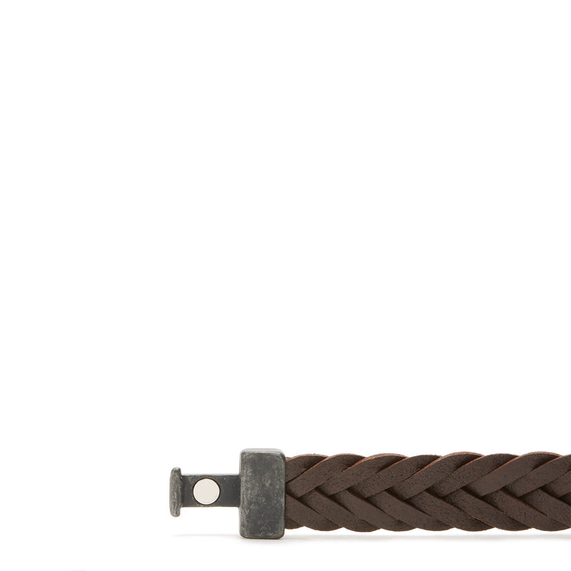 Josh Vintage Black-Brown Armband 24832-VB-BROWN-M (Lengte: 21.00 cm)-zoom-