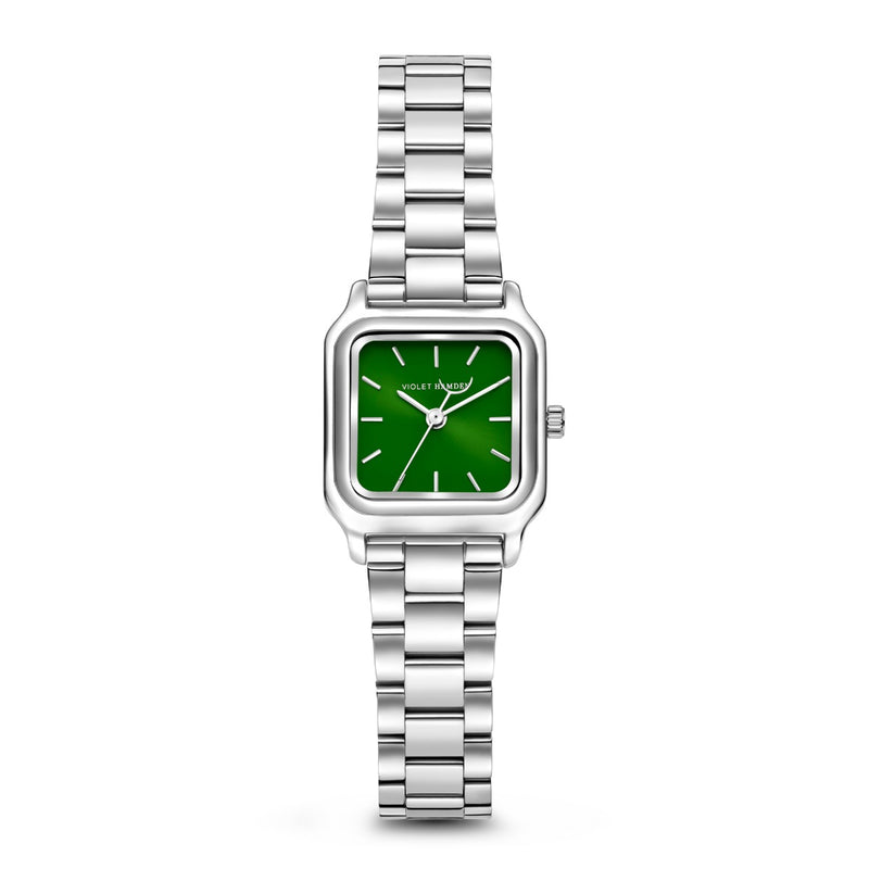 Violet Hamden Dawn Base Square Women's Watch Silver Coloured and Green VH09035-zoom-