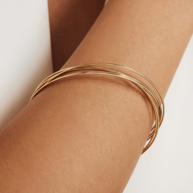 Isabel Bernard Cour d'Honneur Adora 14 Carat Golden Bangle Set IB320110-zoom-