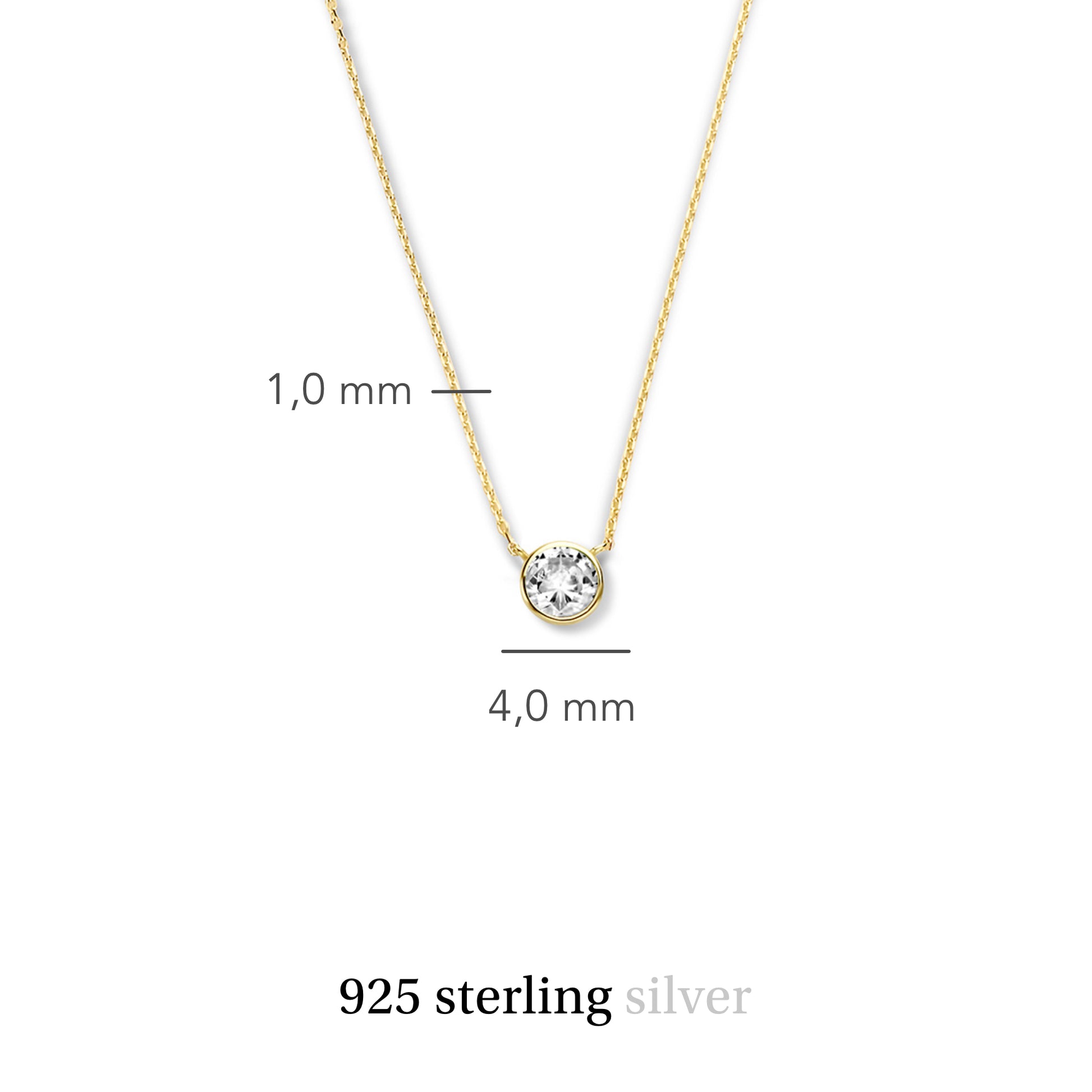 Violet Hamden Venus 925 Sterling Silver Gold-coloured Necklace with Birthstone VH340010-SEP