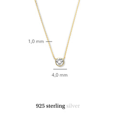 Violet Hamden Venus 925 Sterling Silver Gold-coloured Necklace with Birthstone VH340010-SEP