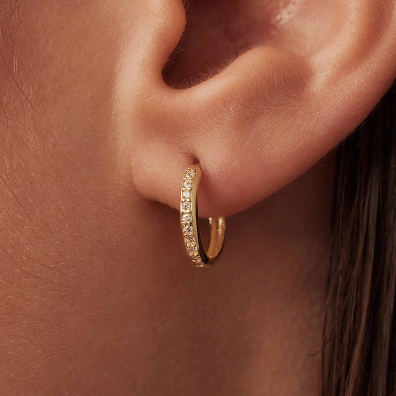 Isabel Bernard Le Marais Merle 14 Karat Gold Hoop Earrings with Zirconia IB360263-zoom-