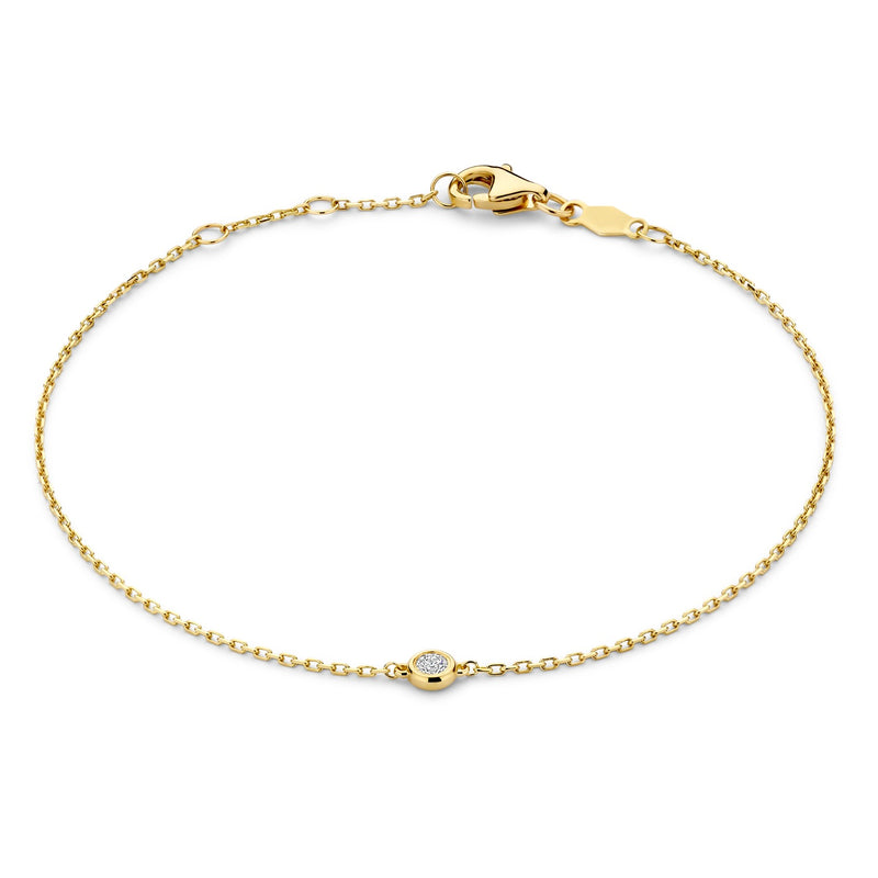 Isabel Bernard De la Paix Alfie 14 Carat Golden Bracelet | diamond 0.05 ct | IBD320002-zoom-