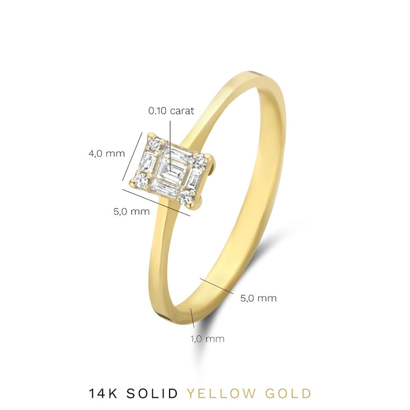 Isabel Bernard De la Paix Maxime 14 Carat Gold Ring | diamond 0.10 ct | IBD330022-60-zoom-