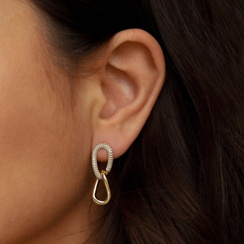 Karma 14 karat gold plated Ear Stud X125GP-zoom-