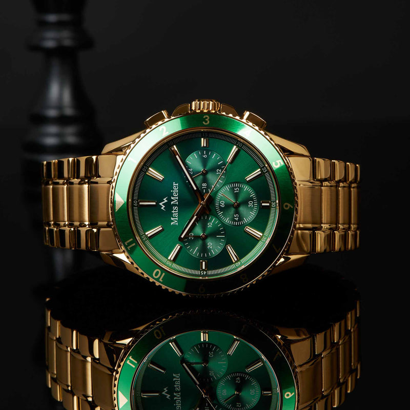 Mats Meier Ponte dei Salti Chronograph Men'sWatch Gold-coloured and Green MM00512-zoom-