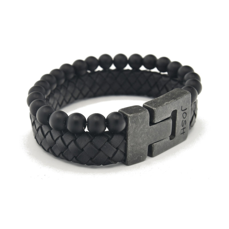 Josh Black Bracelet 24966-BRA-VB/BLACK/L-zoom-
