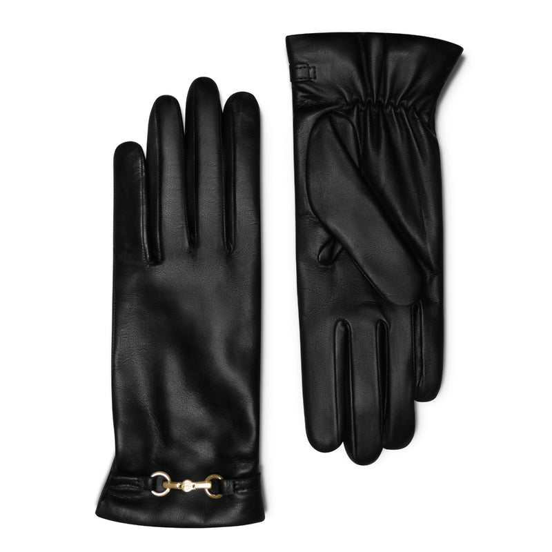 Isabel Bernard Honoré Marcelia black goatskin leather gloves  IB67001-301-6.5-zoom-