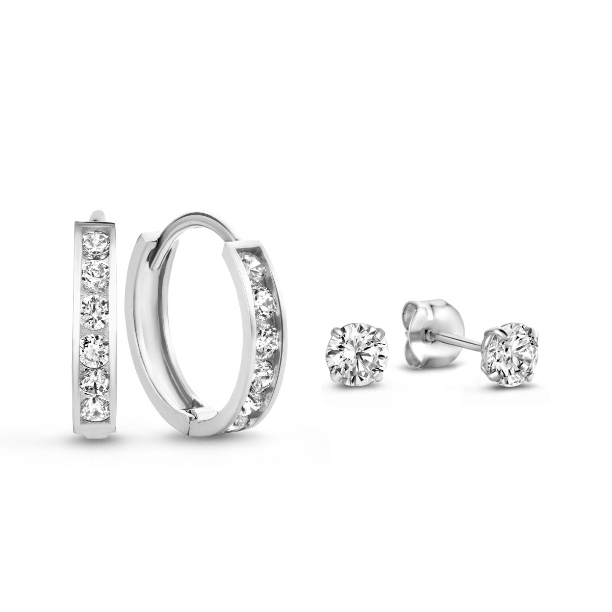 Isabel Bernard Cadeau d'Isabel 14 Carat Whitegold Earparty giftset IB90056