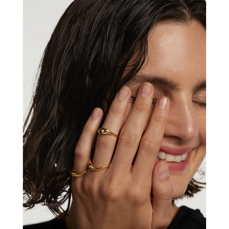 P D Paola The New Essentials 925 Sterling Silver Ring AN01-994-10with18K Gold Plating-zoom-