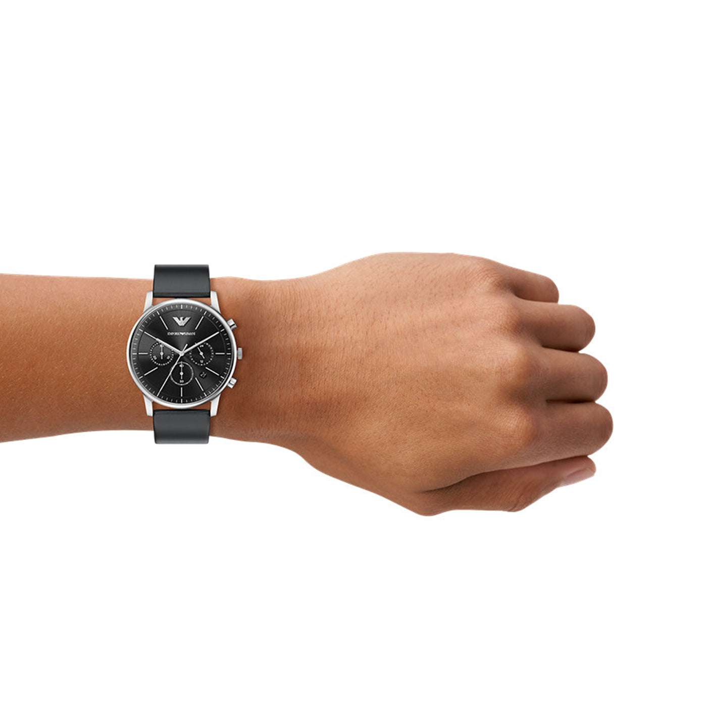 Emporio Armani Round Black Dial Watch AR11774