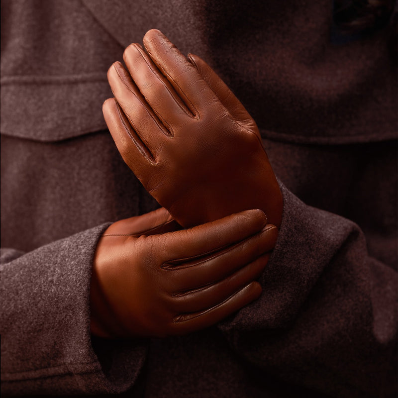 Isabel Bernard Honoré Eleanor cognac goatskin leather gloves IB67000-336-7-zoom-