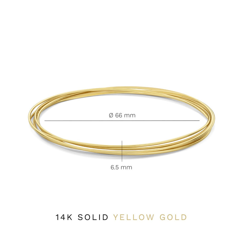 Isabel Bernard Cour d'Honneur Adora 14 Carat Golden Bangle Set IB320111-zoom-