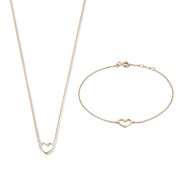Isabel Bernard Cadeau d'Isabel 14 Carat Rosegold Necklace and Bracelet giftset IB90060