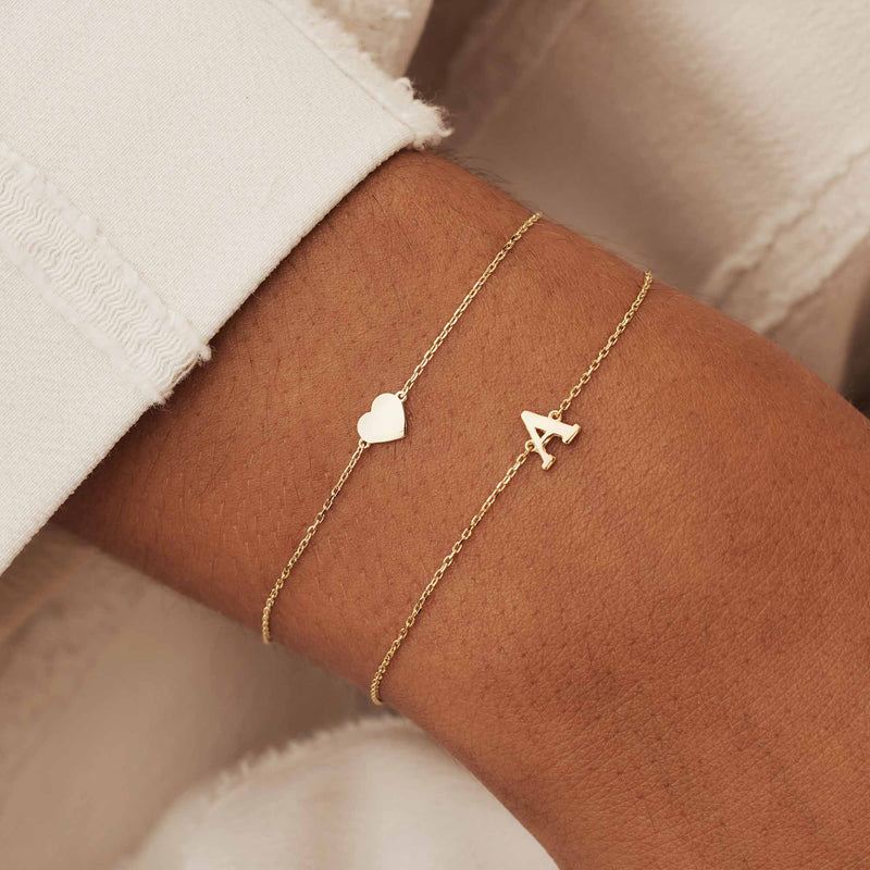 Isabel Bernard Le Marais Rachel 14 Carat Golden Initial Bracelet IB320101-A (Letter A)-zoom-
