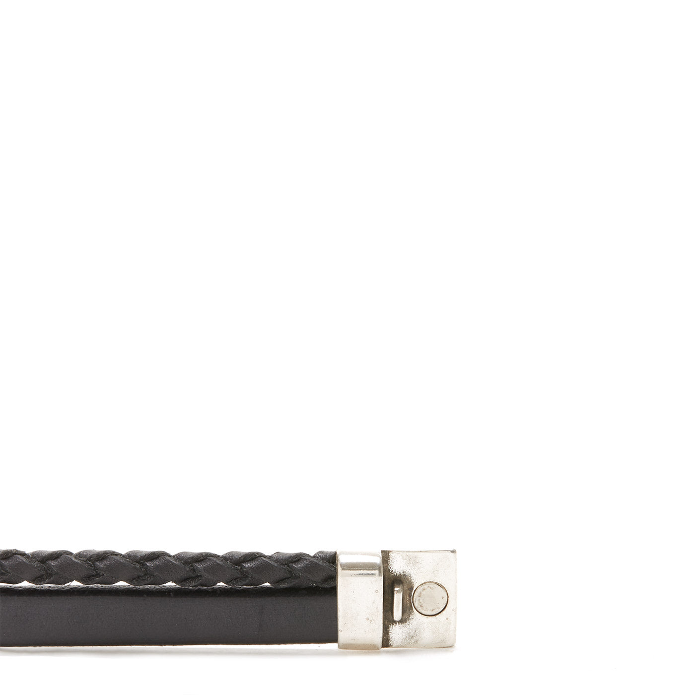 Josh Silver Black Armband 09110-BRA-BLACK-L (Lengte: 23.00 cm)