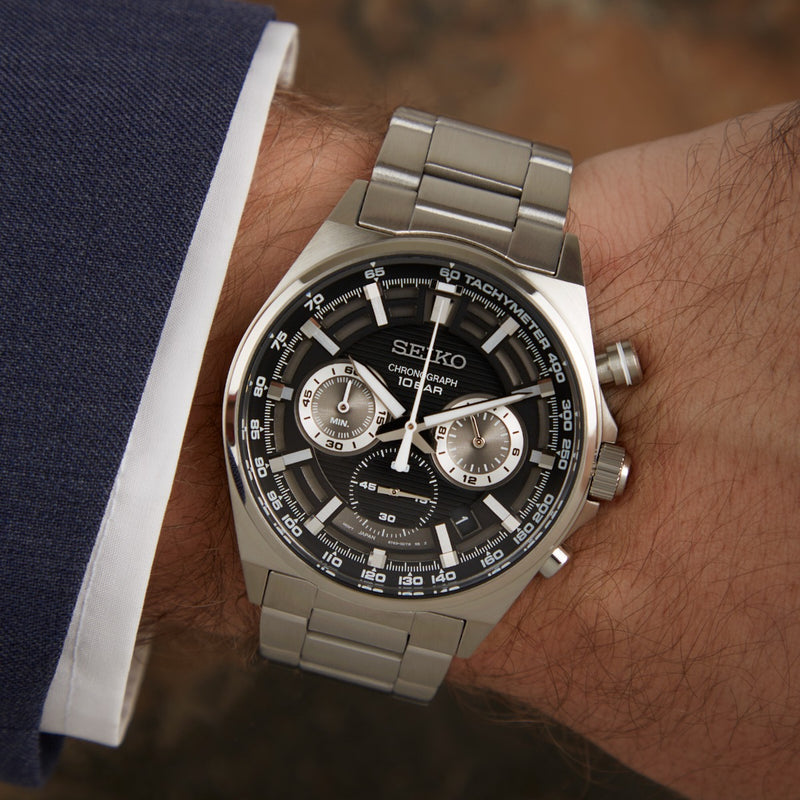 Seiko Chronograph Silver Watch SSB397P1-zoom-