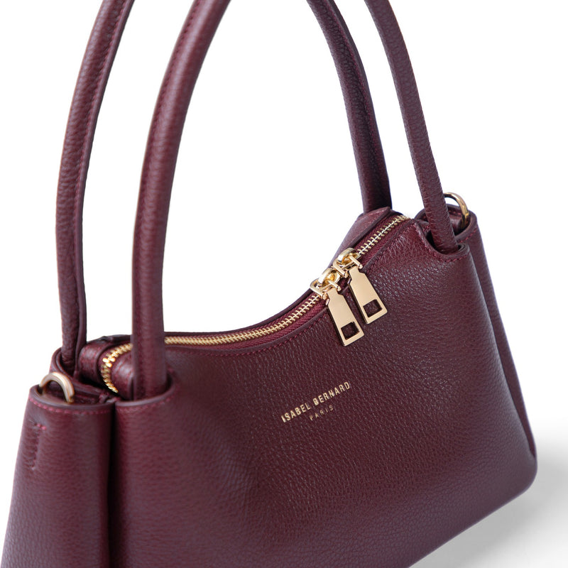 Isabel Bernard Honoré Eve Burgundy Calfskin Leather handbag IB21133-052-zoom-