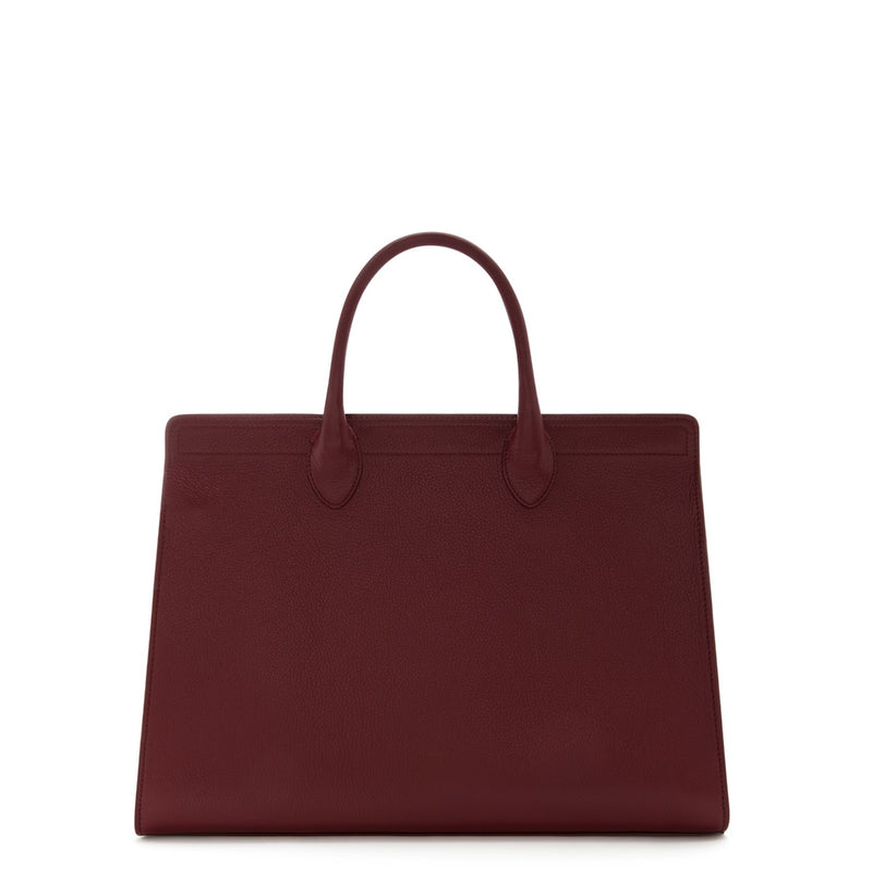 Isabel Bernard Honoré Nadine Bordeaux Calfskin Leather Handbag IB25080-zoom-