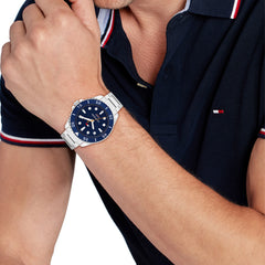 Tommy Hilfiger Oceanic Silver and Blue Men's Watch TH1792202