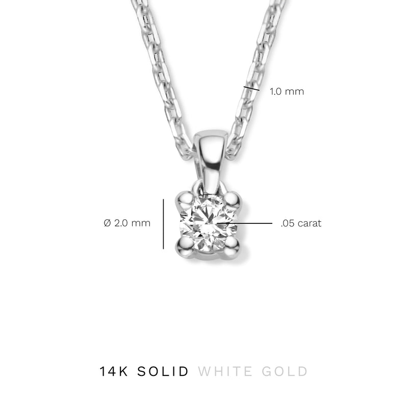 Isabel Bernard De la Paix Céline 14 Carat Whitegold Necklace | diamond 0.05 ct | IBD350004-zoom-
