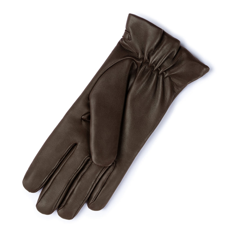 Isabel Bernard Honoré Marcelia dark brown goatskin leather gloves IB67001-331-6.5-zoom-