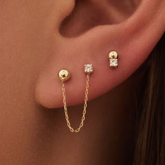 Isabel Bernard Rivoli Cézanne 14 Karat Gold Earrings with 3 Ear Studs IB360272