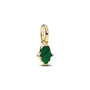 Pandora ME Gold Plated Green Hamsa Hand Mini Dangle Charm 764612C01