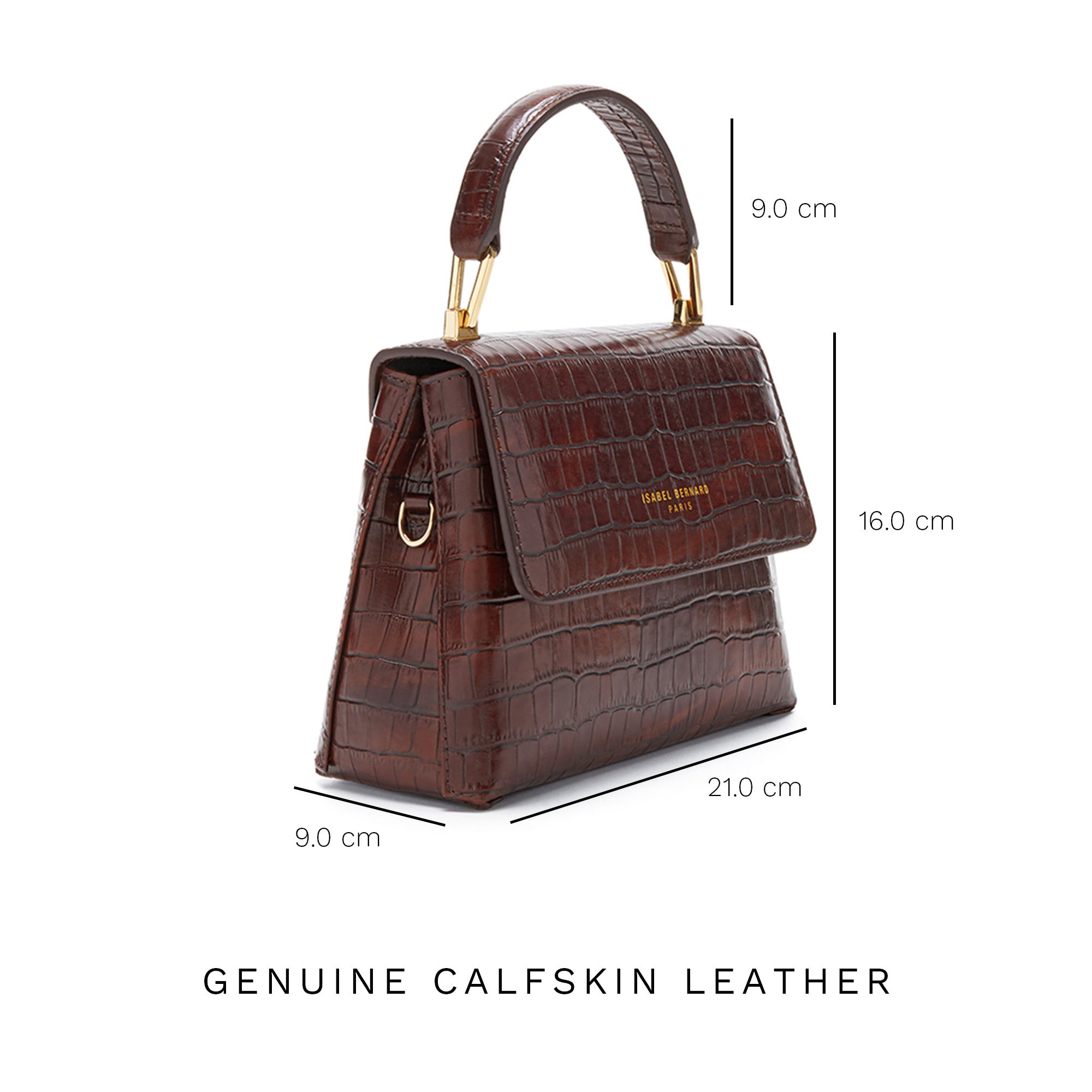 Isabel Bernard Femme Forte Heline Croco Brown Handbag IB21013