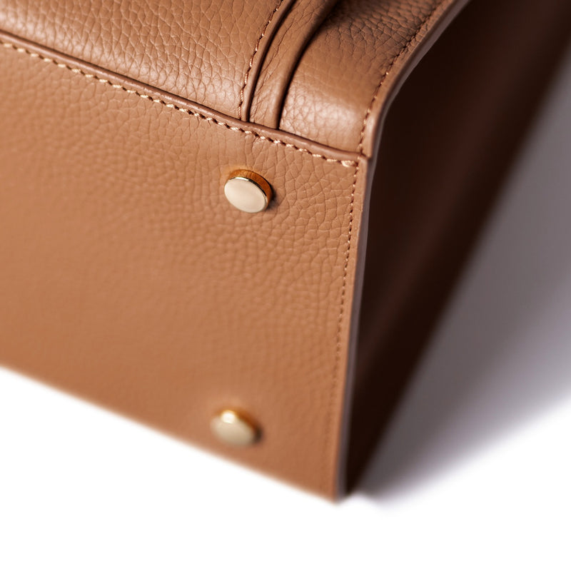 Isabel Bernard Honoré Nadine Camel Calfskin Handbag IB25053-zoom-