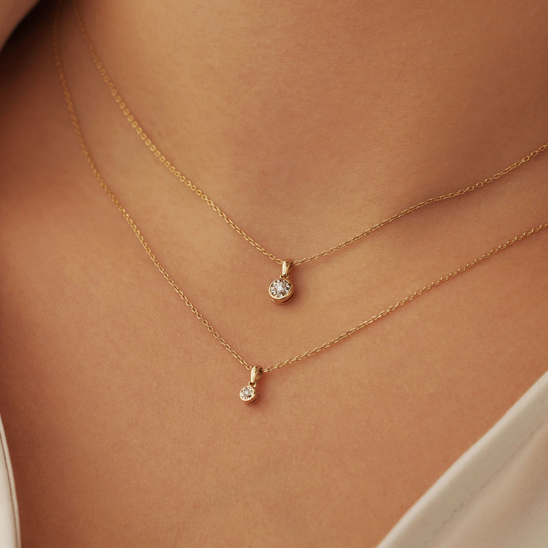 Isabel Bernard De La Paix Inaya 14 Carat Golden Necklace | diamond 0.03 ct | IBD350019-zoom-