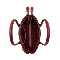 Isabel Bernard Honoré Cloe Midi Bordeaux Calfskin Leather Handbag IB25082-052