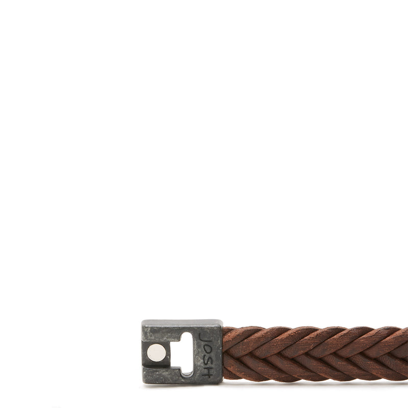 Josh Vintage Black-Brown Armband 24832-VB-BROWN-M (Lengte: 21.00 cm)-zoom-