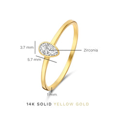 Isabel Bernard Baguette Genevieve 14 karaat gouden ring IB330082-48
